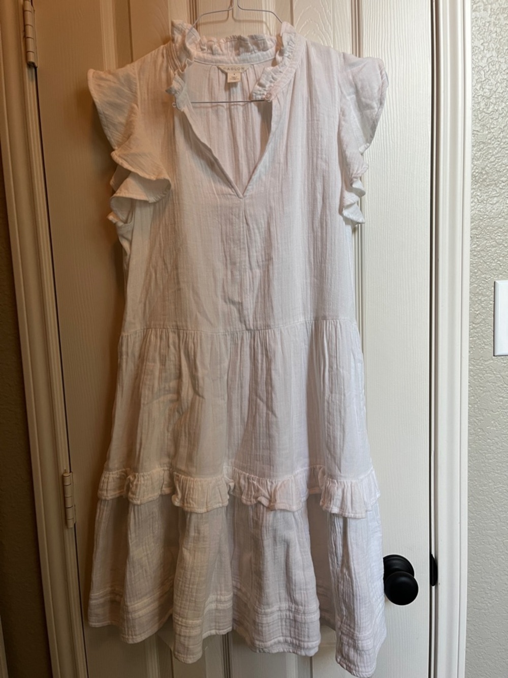 Caslon Lightweight White Ruffle Tiered Sundress